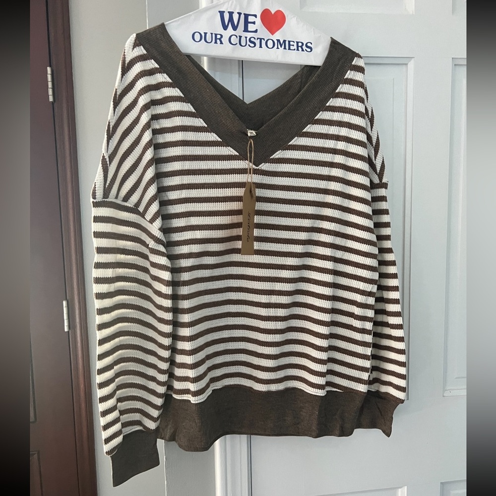 Brown Striped Sweater - Boutique